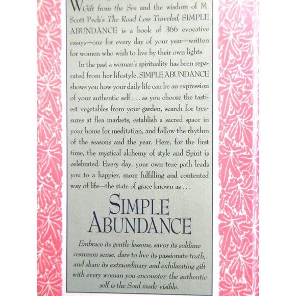 Simple Abundance Book A Daybook Of Comfort And Joy By Sarah Ban Breathnach - Picture 2 of 5